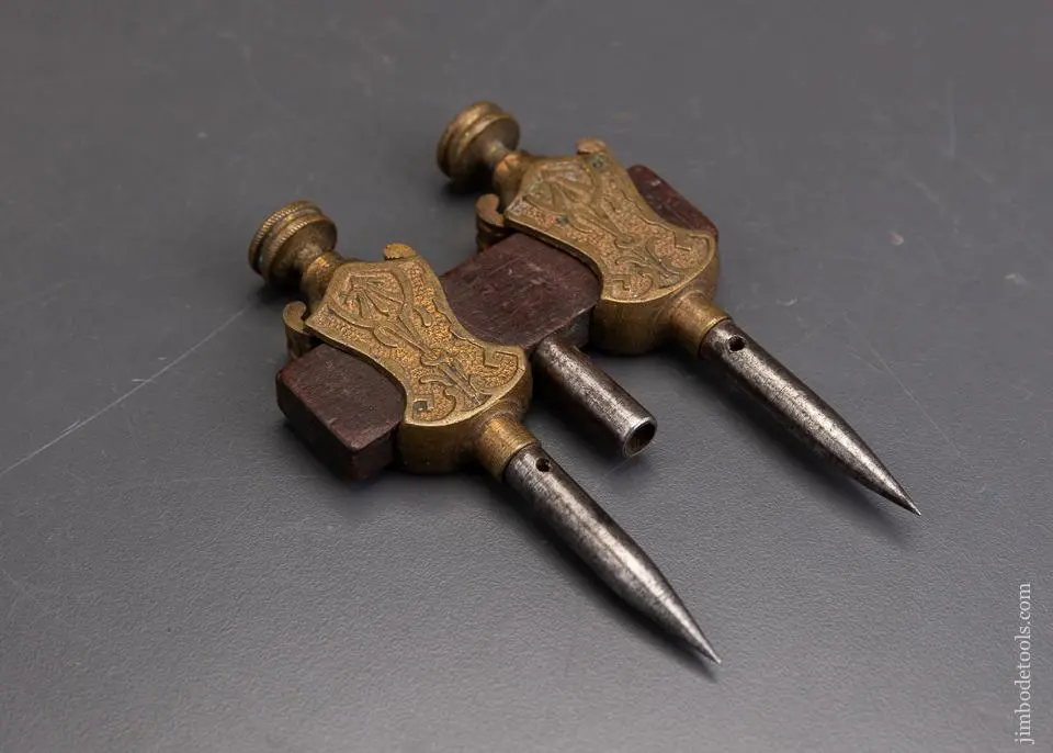 Fantastic Stanley No. 2 Ornate Brass Trammel Points - 95703 1