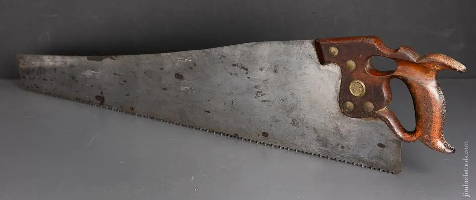 Giant Extra Fine Disston No. D-8 Thumbhole Rip Hand Saw -- 95903 1