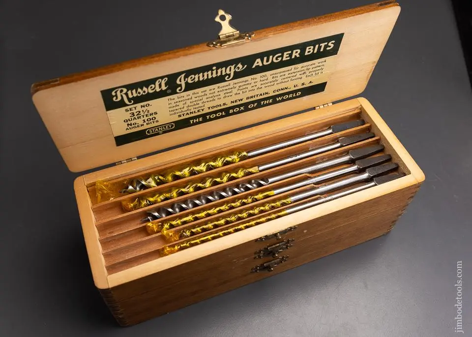Mint In Wrapper Unused Complete Set Of 13 Russell Jennings Auger Bits In Original Three Tiered Box - 96051 1