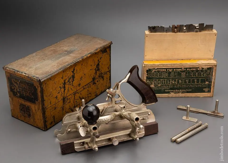 Good User Stanley No. 45 Combination Plane In Original Tin Box - 96095 1