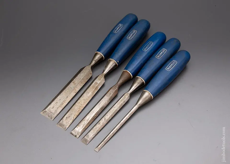 Great User Set Of 5 Marples Blue Chip Chisels - 96249 1