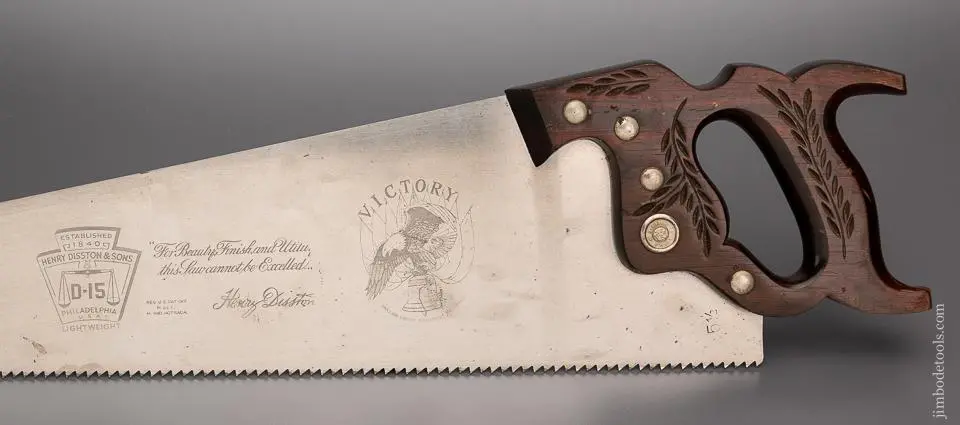 Mint Unused Disston D-15 Victory Rosewood Hand Saw - 96256 1