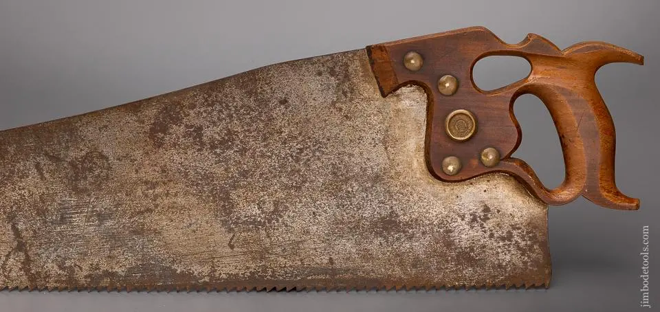 Monster 28 Inch Disston No. D-8 Thumb Hole Rip Hand Saw - 96270 1