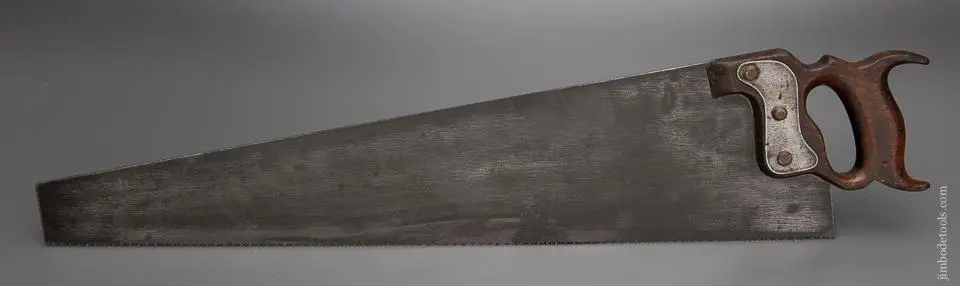 Just Sharpened Early Hand Saw With Steel Handle Plate And Conical Screws - 96272 1