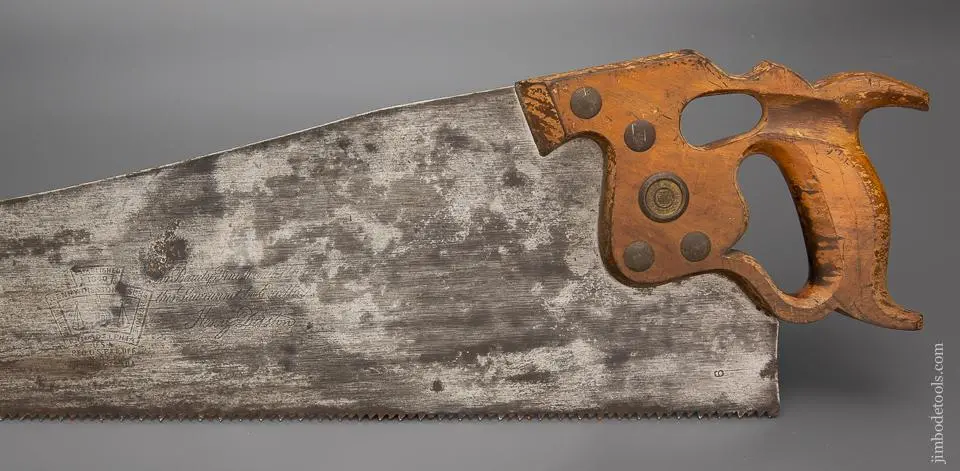 Phenomenal Disston D-8 Thumbhole Rip Hand Saw - 96275 1