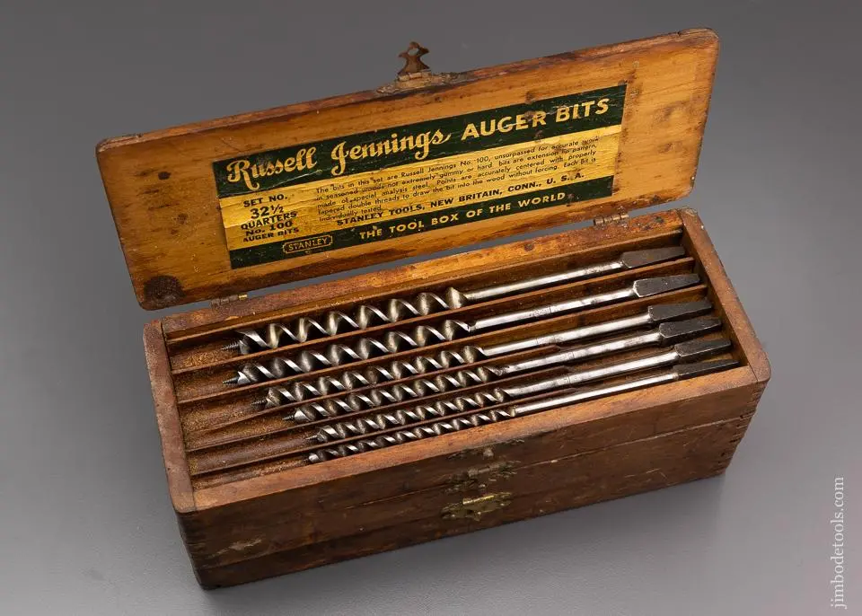 Fine Complete Set Of 13 Russell Jennings Auger Bits In Original Three Tiered Box - 96332 1