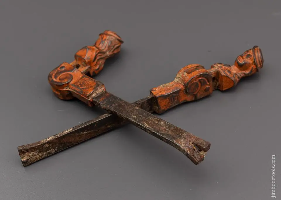 Early Figural Cast Iron Shutter Dogs - 96348 1