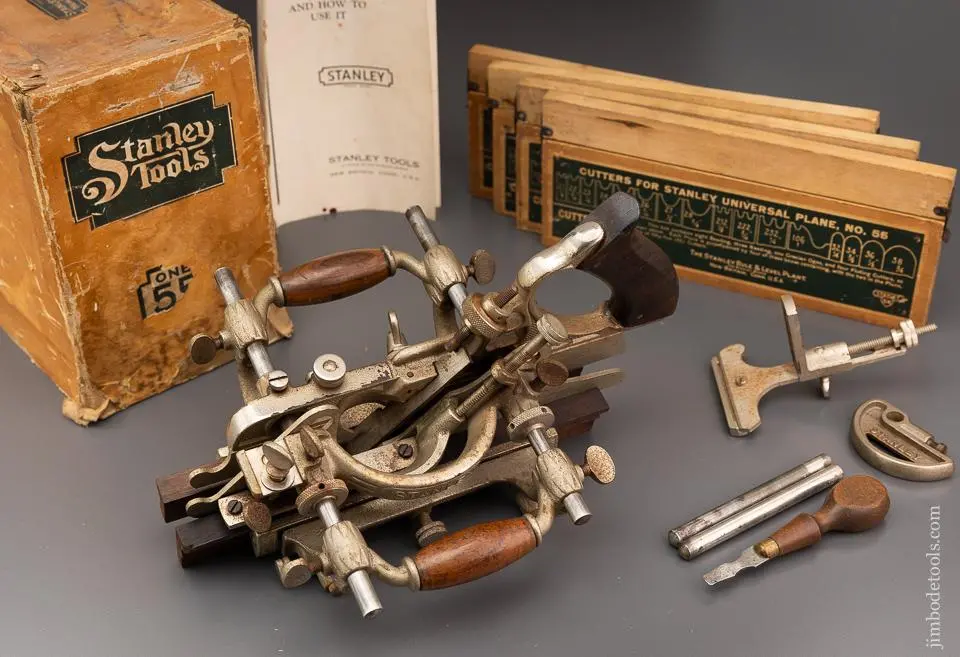 Fine Stanley No. 55 Combination Plane 100% Complete In Its Original Box - 96400 - As Of Jan 10 1