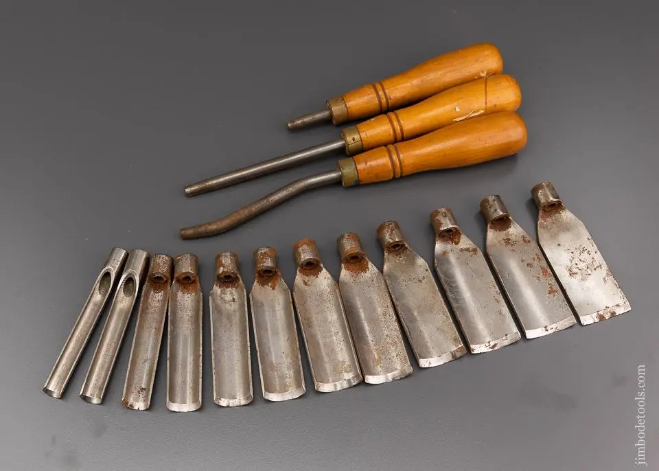 Rare & Fine! Fifteen Piece No. 450 Patternmaker's Gouge Set By Adams & Nelson Co - 96401 1