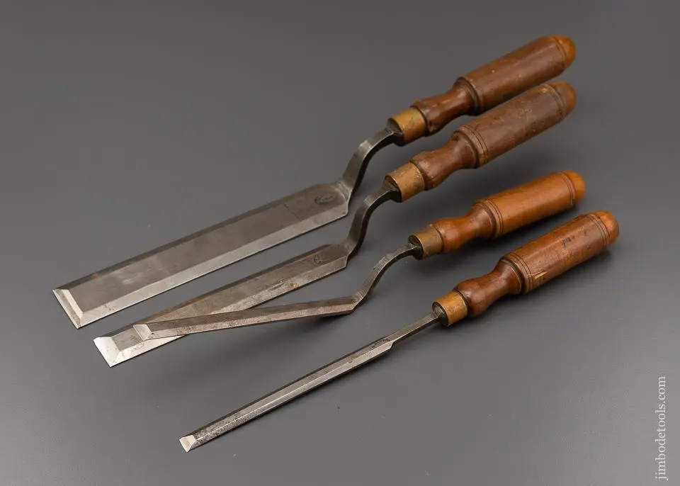 Fine Set Of 4 D.R. Barton Pattern Maker’S Paring Chisels - 96407 1