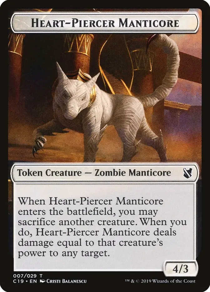 Heart-Piercer Manticore Token [Commander 2019 Tokens] 1