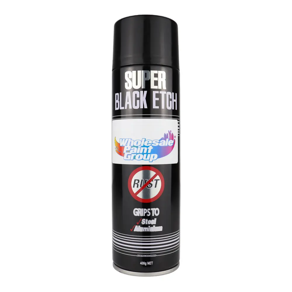 Silver Zinc Supplies Industrial 1K Epoxy Super Etch Metal Primer 400G Aerosol Black 1