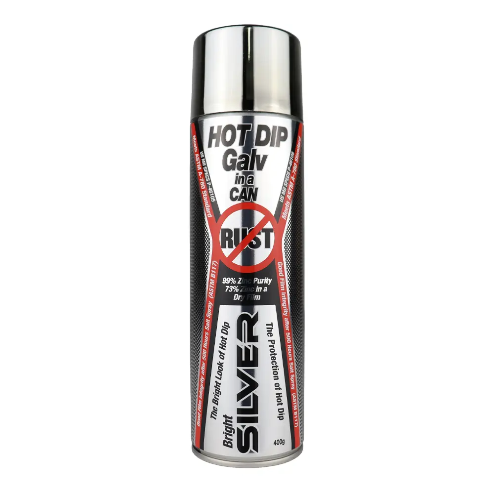 Silver Zinc Supplies Hot Dip Galv In A Can 400G Aerosol Bright Silver 99% Zinc 1