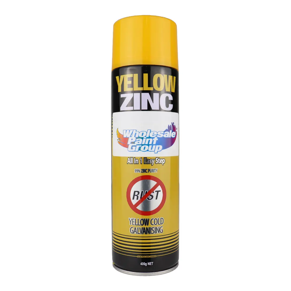 Silver Zinc Supplies 3 In 1 Cold Galvanising Metal Primer Yellow 400G Aerosol 99% Zinc 1