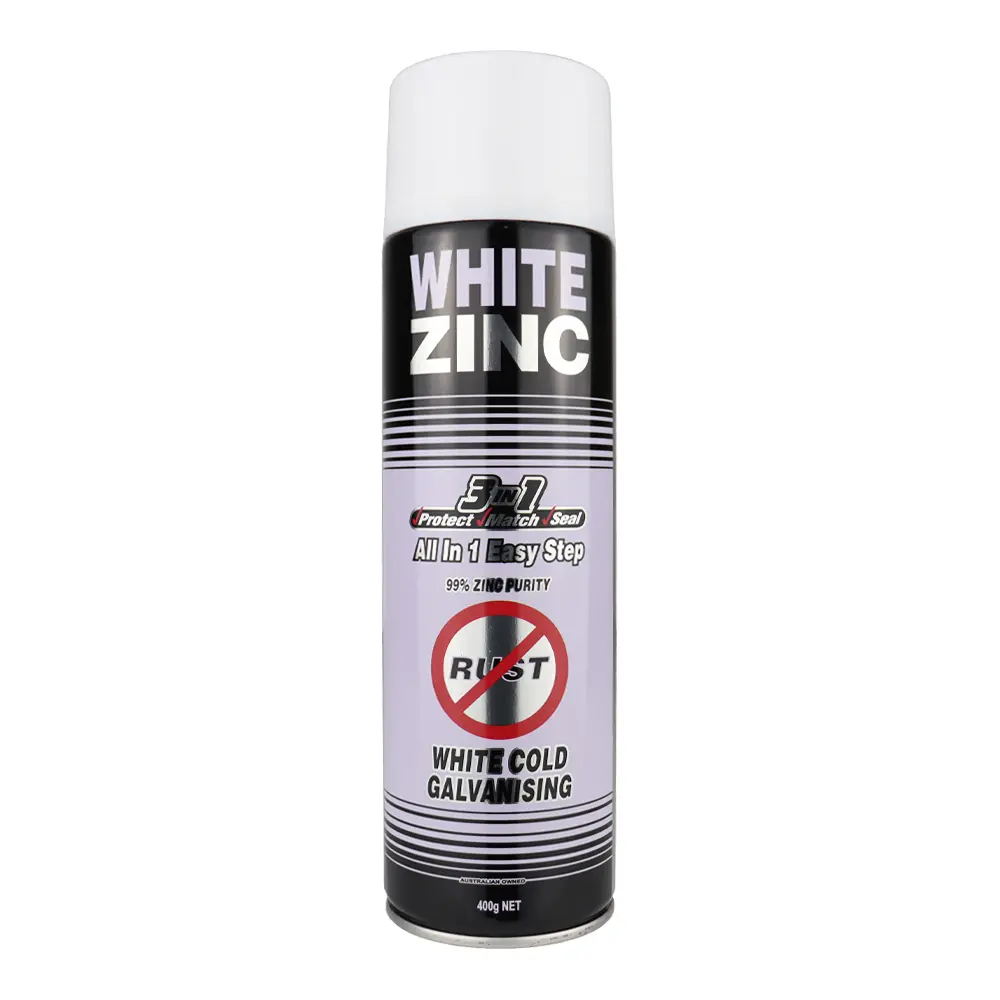 Silver Zinc Supplies 3 In 1 Cold Galvanising Metal Primer White 400G Aerosol 99% Zinc 1