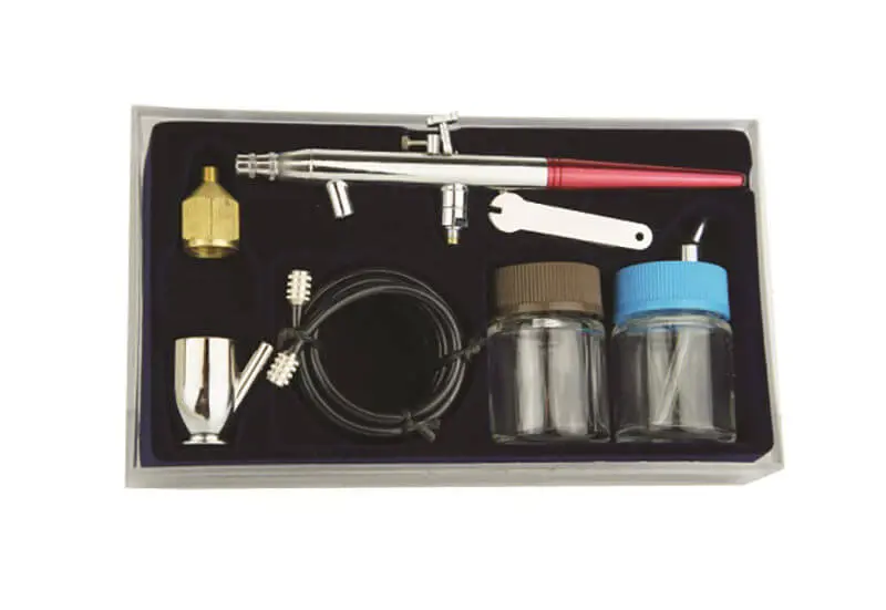Dual Action Air Brush Spray Gun Kit Suction 0.35Mm 22Cc Capacity + Extra Jar 1