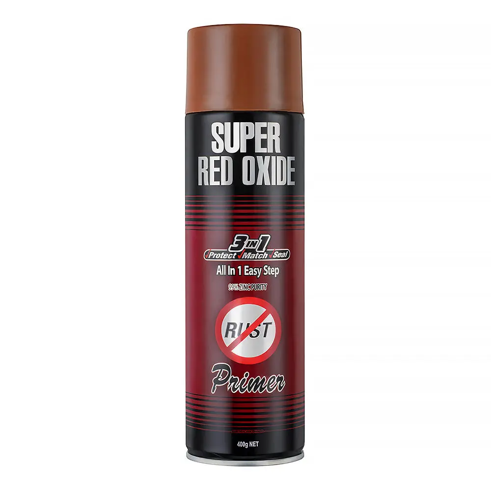 Silver Zinc Supplies 3 In 1 Cold Galvanising Metal Primer Red Oxide 400G Aerosol 99% Zinc 1