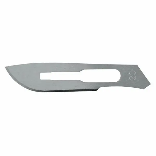 Scalpel Blades, Carbon Steel, #20 Size, Pack Of 10 1