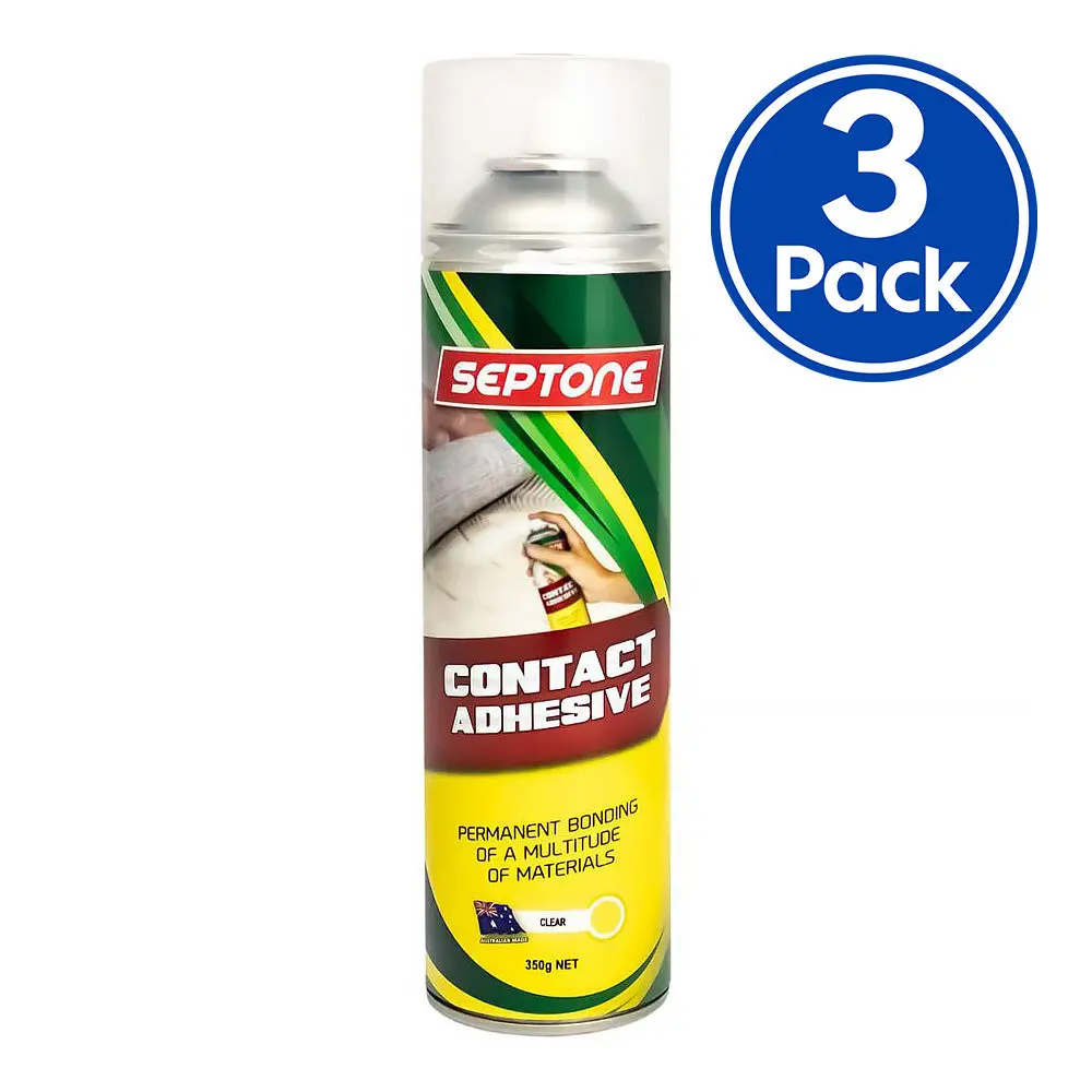 Septone Spray On Contact Adhesive Car Interior Plastic Vinyl 350G X 3 Pack 1