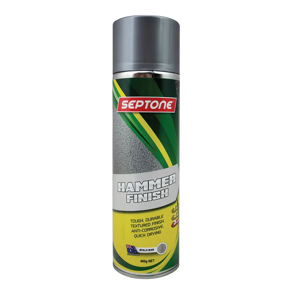 Septone Metallic Hammer Finish Anti Corrosive Spray Paint 400G Aerosol Silver 1