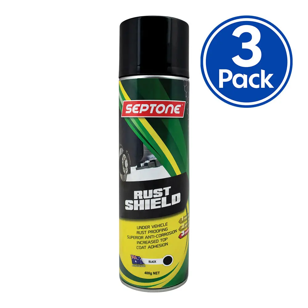 Septone Rust Shield Black Underbody Rust Proofing Coating 400G Aerosol X 3 Pack 1