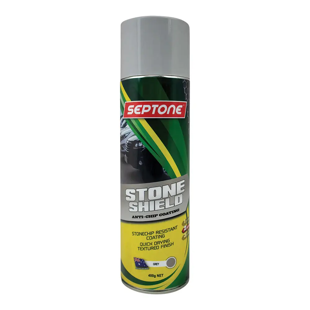 Septone Stoneshield Solvent Based Elasticised Coating 400G Aerosol Grey 1