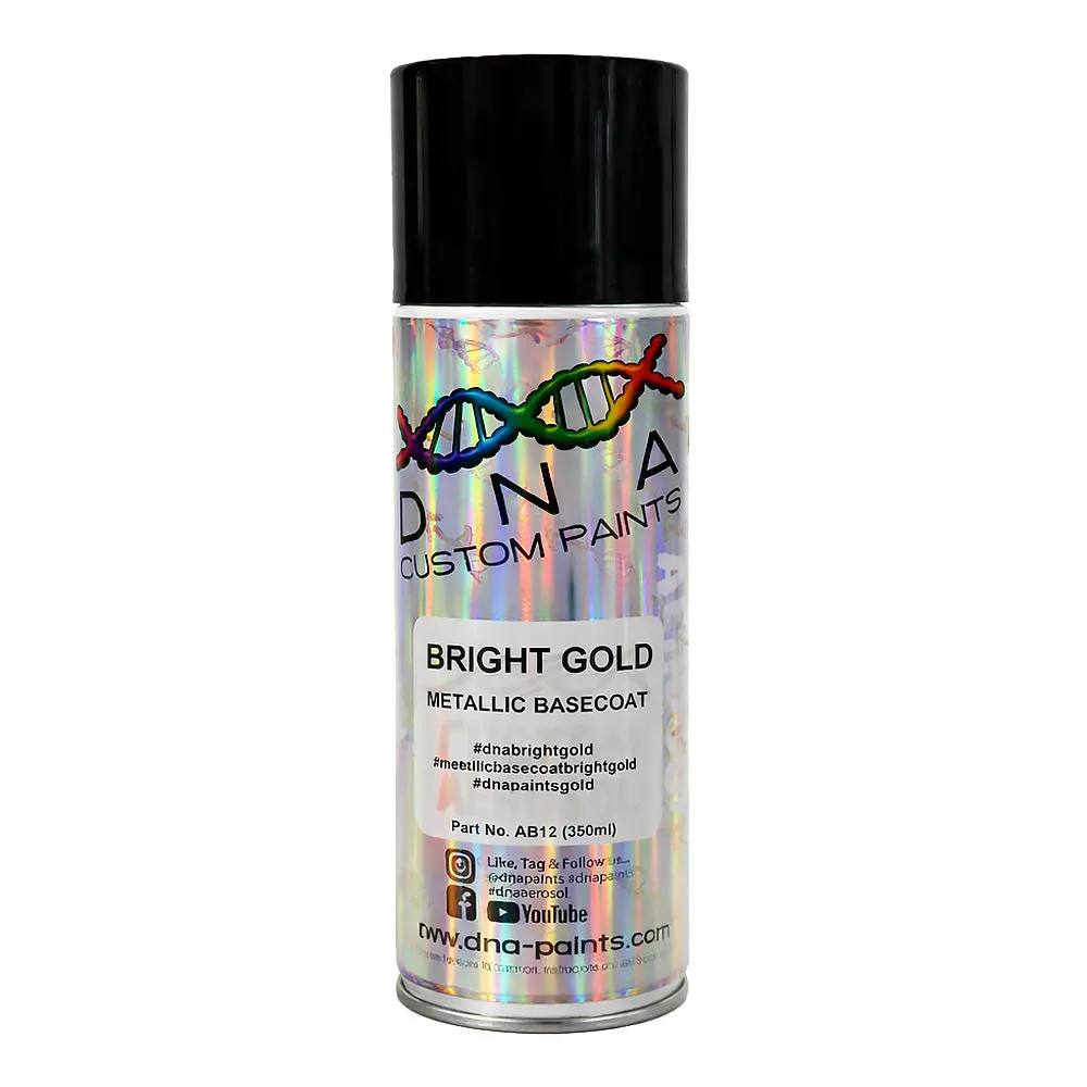 Dna Paints Metallic Basecoat Spray Paint 350Ml Aerosol Bright Gold 1
