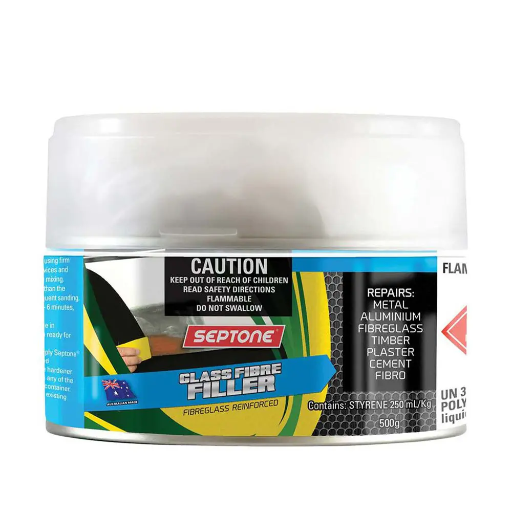 Septone Glass Fibre Reinforced Polyester Filler Putty Bog With Hardener 500G 1