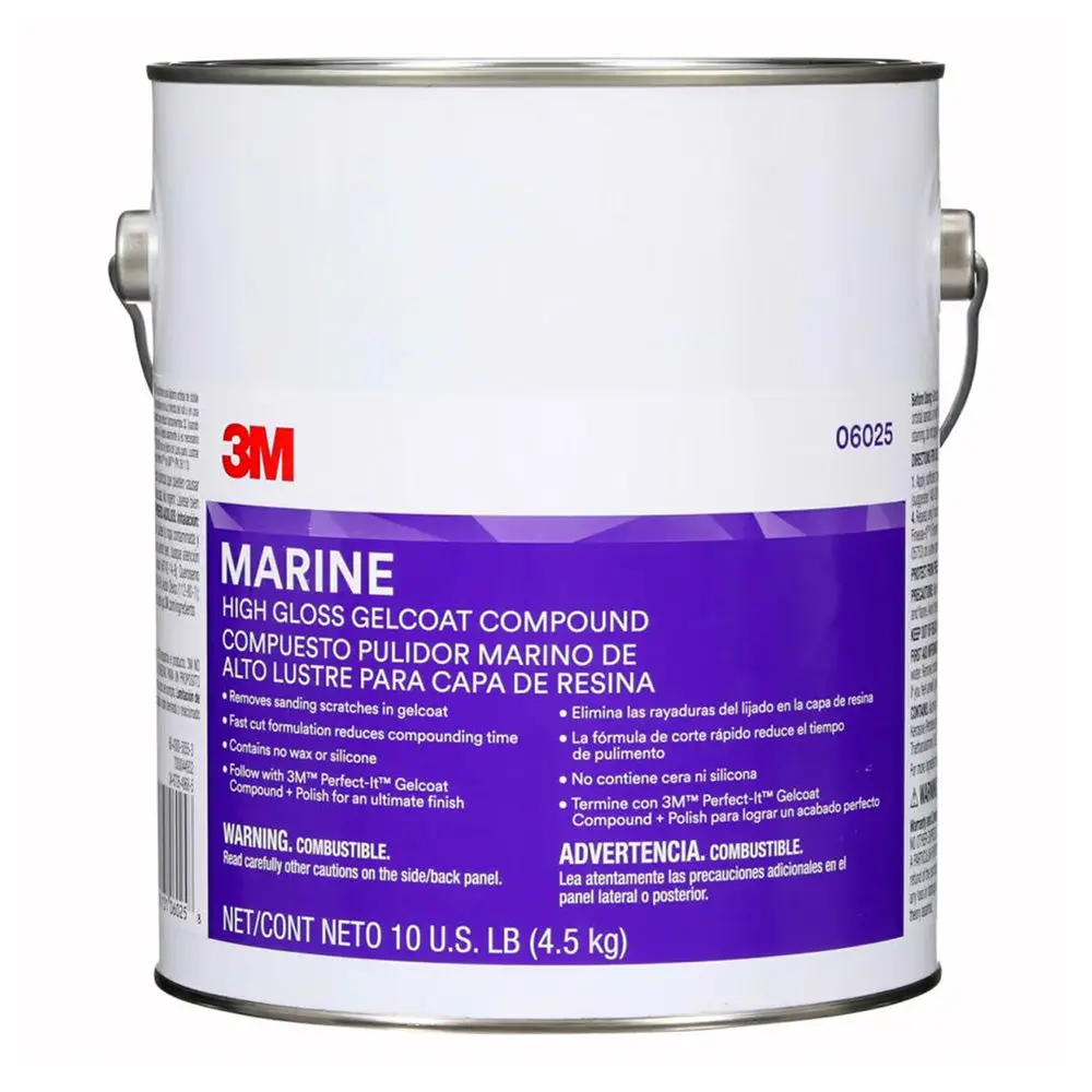3M 06025 Marine High Gloss Gelcoat Compound 4.53Kg Wax & Silicone Free 1