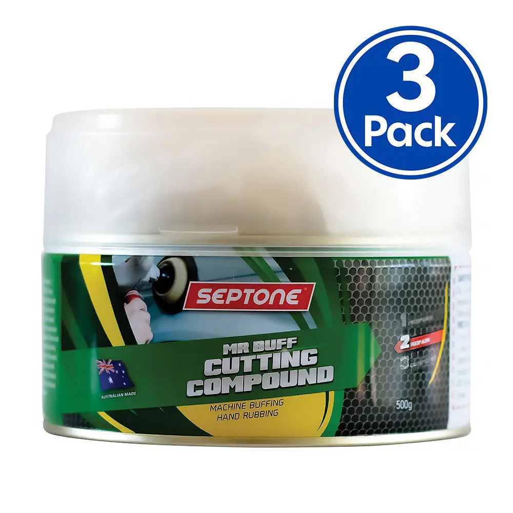 Septone Mr Buff Rapid Cutting Compound Paste 500G Automotive Marine X 3 Pack 1