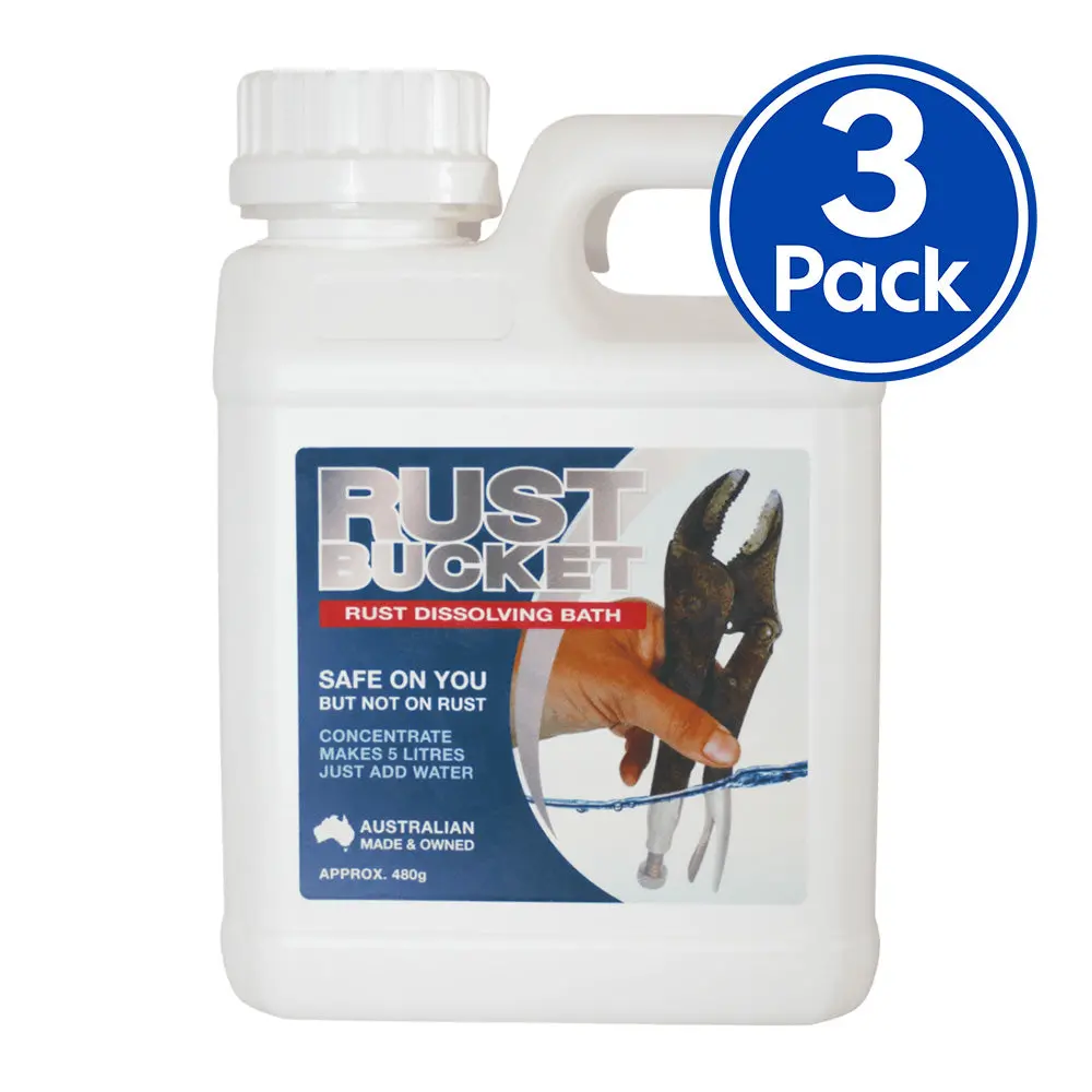 Action Corrosion Rust Bucket – Safe Rust Removal Bath 1L Makes 5L X 3 Pack 1