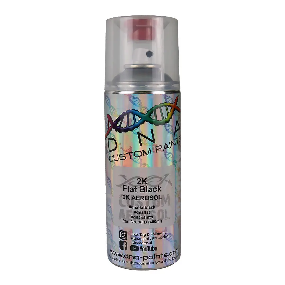 Dna 2K Flat Black Spray Paint 350Ml Aerosol Professional Automotive Coating 1