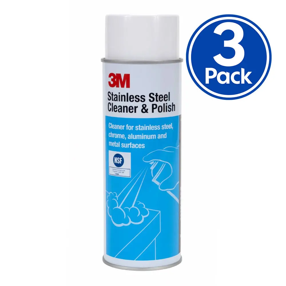 3M Stainless Steel Cleaner & Polish 600G X 3 Pack Chrome Aluminium Metal Marine 1