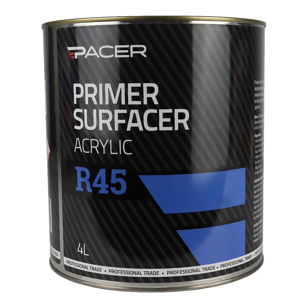 Pacer R45 Acrylic Primer Surfacer 4L Grey High-Build Automotive Primer 1