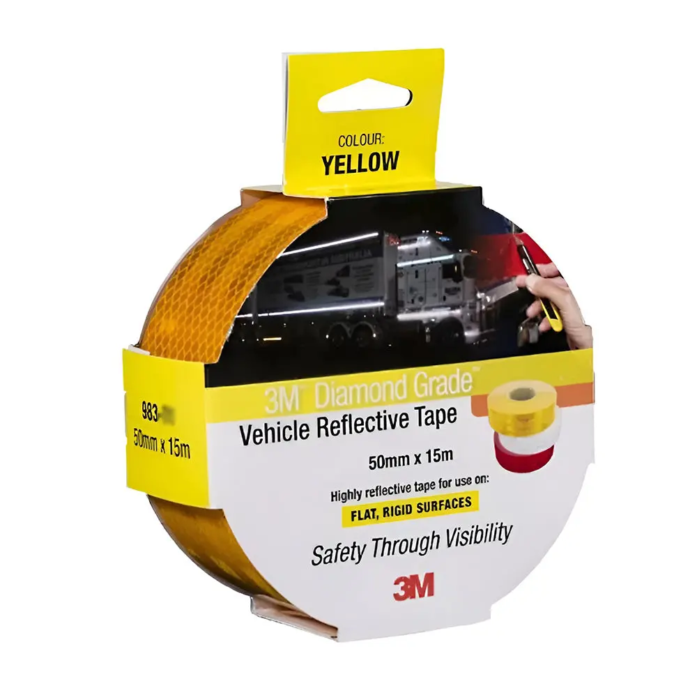3M 983-71 Diamond Grade Reflective Tape 50Mm X 15M Yellow Vehicle Safety 1