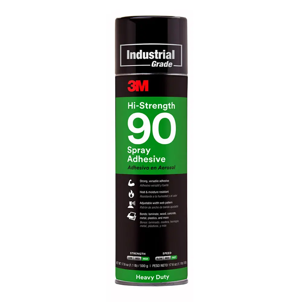 3M Hi-Strength 90 Spray Adhesive 500G Clear Bonding Laminates Rubber Fast Drying 1