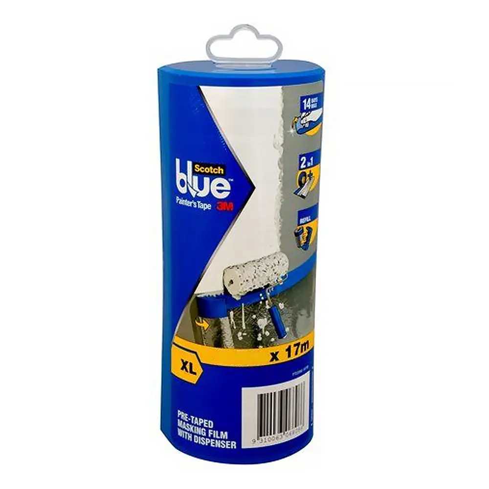 3M Painters Scotch Blue Masking Pre-Taped Film Dispenser 2.7M X 17M 1