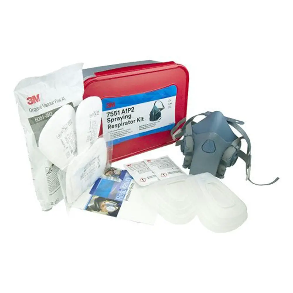 3M 7551 A1 P2 Half Face Cool Flow Spraying Respirator Kit Small 1