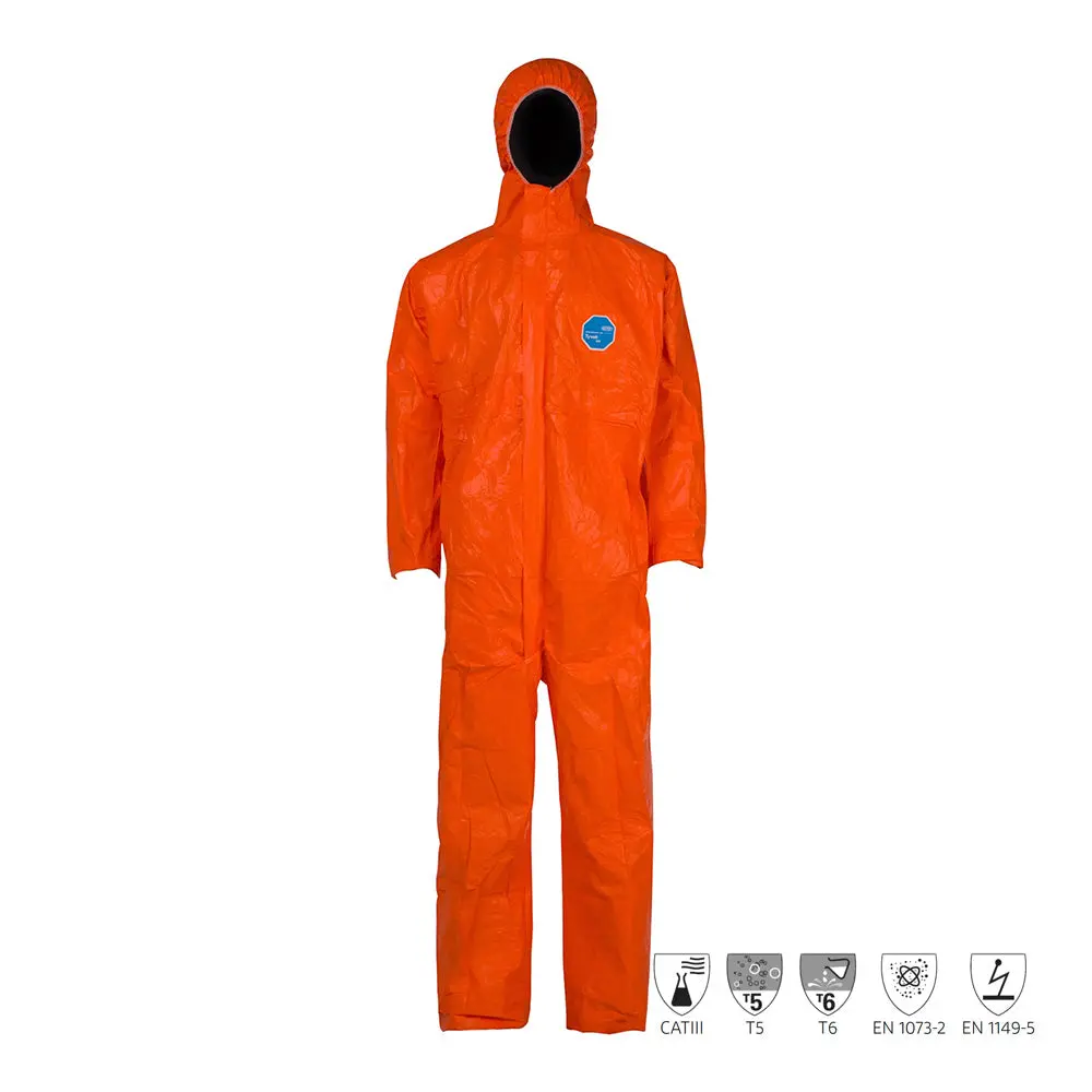 Dupont Tyvek 500 Protective Overall Suit Orange Cat Iii Disposable Coverall 1