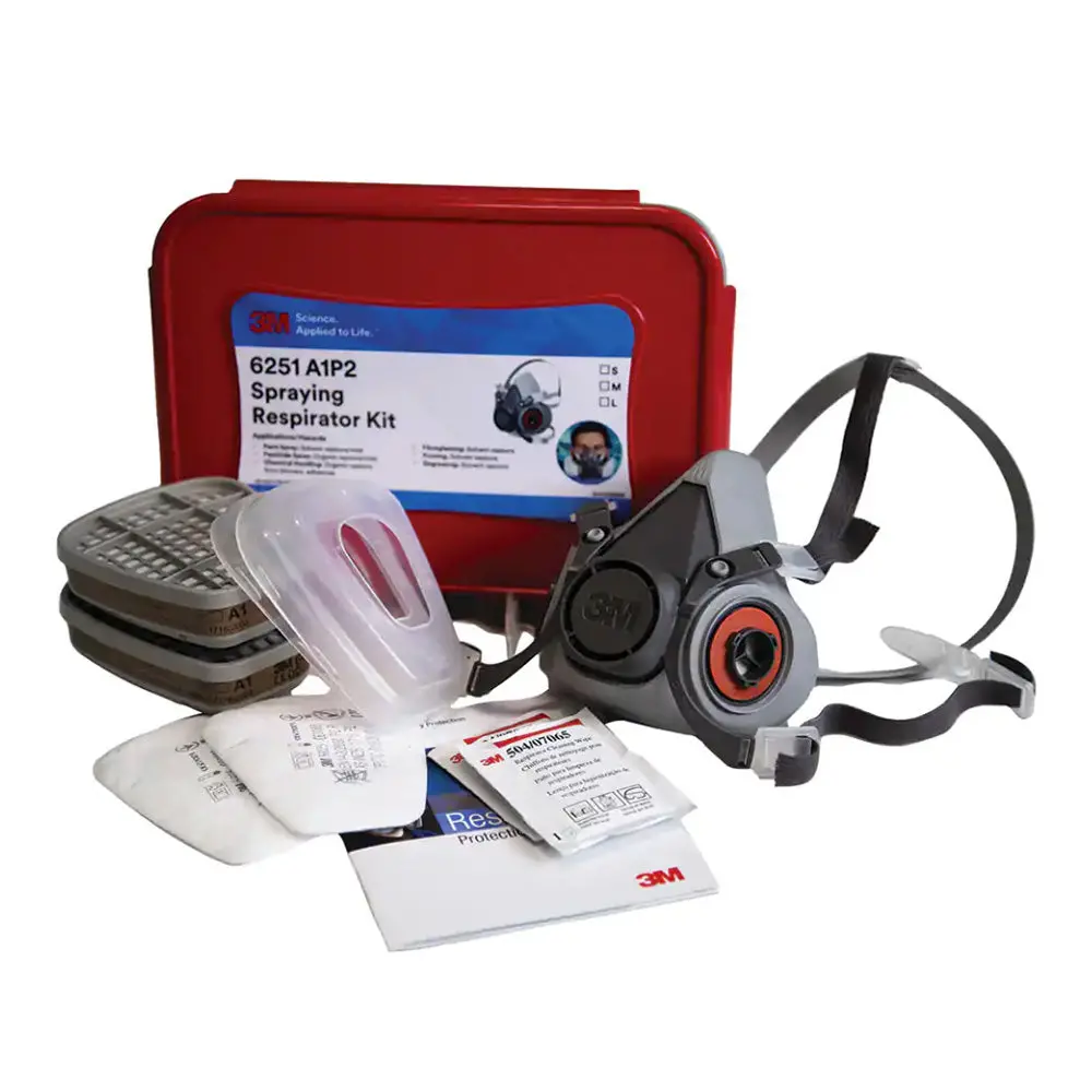 3M 6251 Spraying Respirator Starter Kit Large Half Face 6000 Series Mask Paint 1