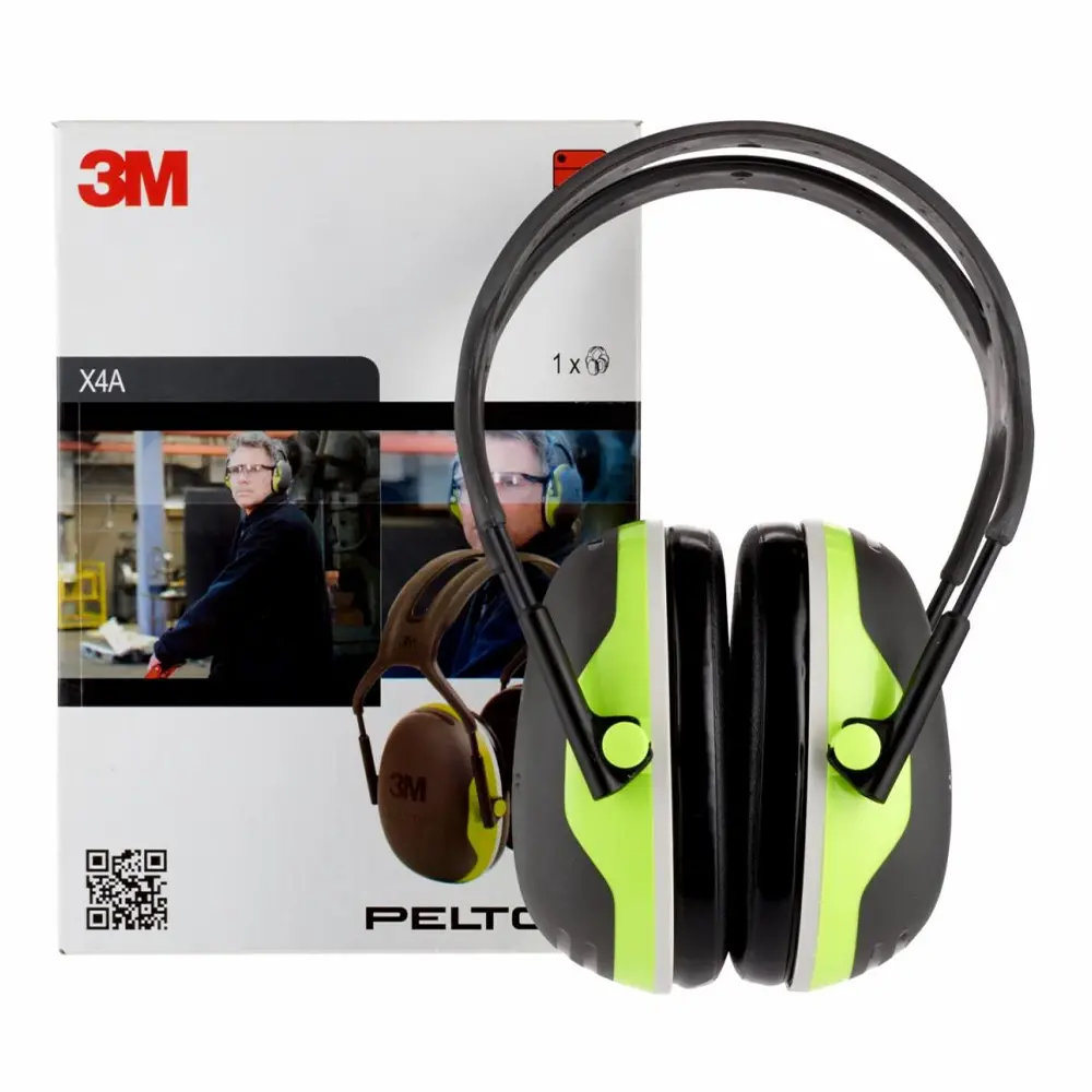 3M Peltor Earmuffs X4a Headband Type Trade Hi-Vis Dielectric Sound Deadening 1