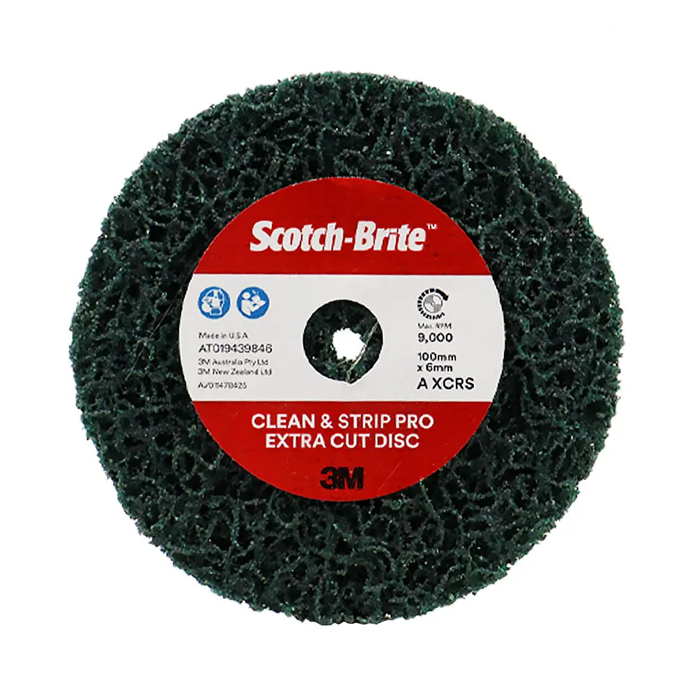 3M Clean & Strip Pro Extra Cut Xt 100Mm X 6Mm Green Stripping Disc 1