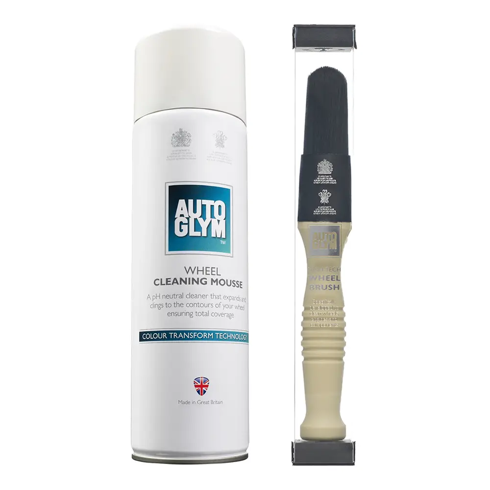 Autoglym Car Wheel Cleaning Mousse 500Ml & Professional Wheel Brush Kit 1
