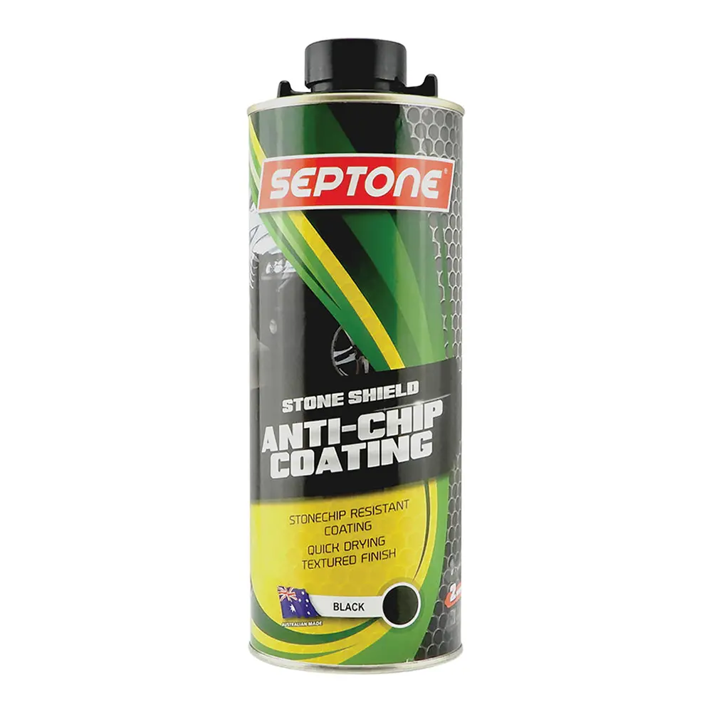 Septone Stoneshield Water Based Elasticised Anti Chip Coating 1L Black 1