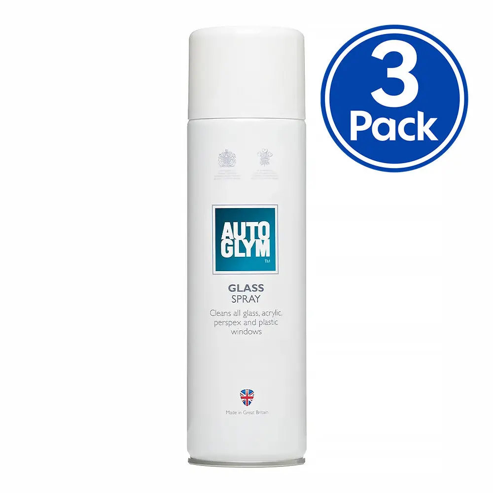 Autoglym Automotive Glass Spray Cleaner 450Ml Aerosol Smear Free X 3 Pack 1