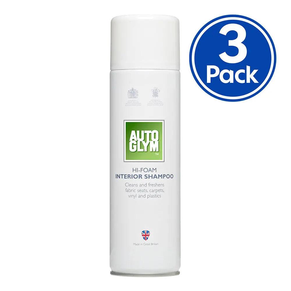 Autoglym Hi Foam Interior Shampoo 450Ml Aerosol Rapid Spot Cleaner X 3 Pack 1