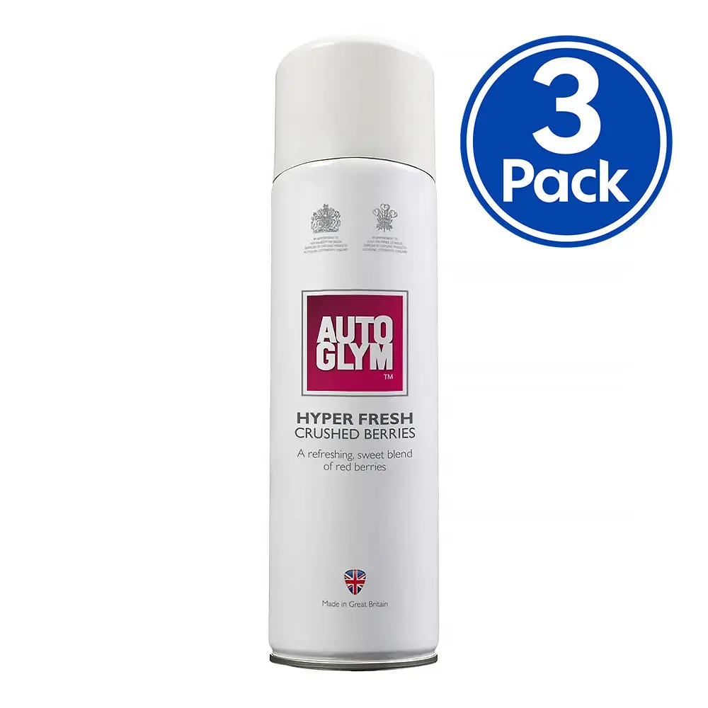 Autoglym Hyper Fresh Crushed Berries Spray Car Fragrance 450Ml Aerosol X 3 Pack 1
