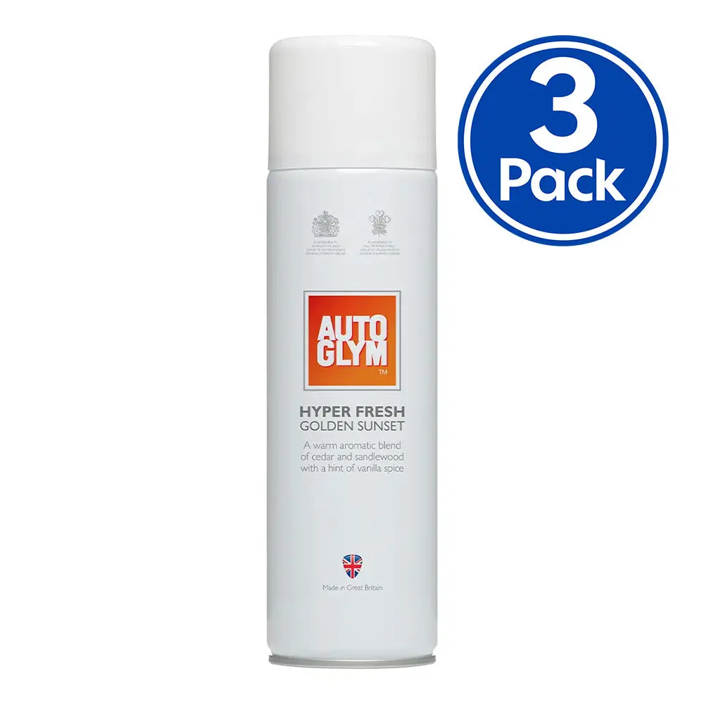 Autoglym Hyper Fresh Golden Sunset Spray Car Fragrance 450Ml Aerosol X 3 Pack 1