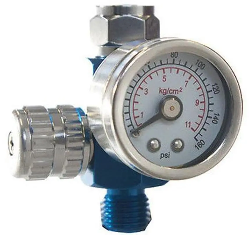 Spray Gun Mini Air Regulator Dr1 Psi Bar Gauge Suits Iwata,Sata, Devilbiss, Star 1