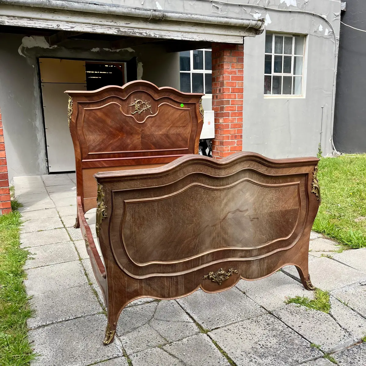 Antique Louis Xv Style Bed With Gilt Accents - Queen Size, C. 1900 - Sold 1